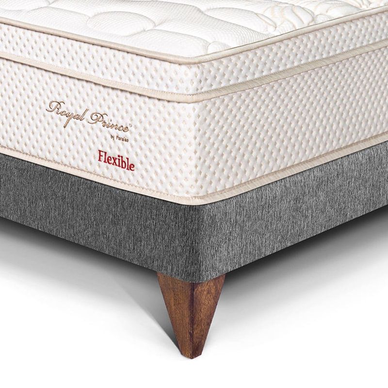 Cama Europea Royal Prince Flexible Gris 2 plazas