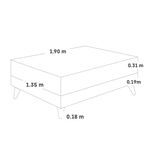 Cama Europea Royal Prince Flexible Gris 2 plazas