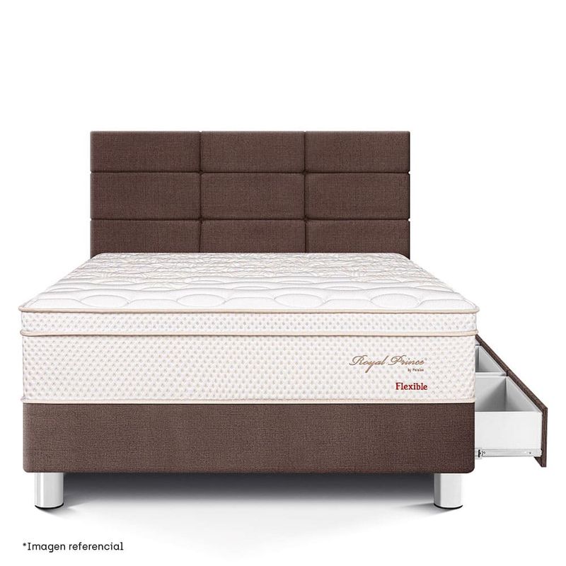 Dormitorio Royal Prince con cajones Blocks Flexible Chocolate 1.5 plazas