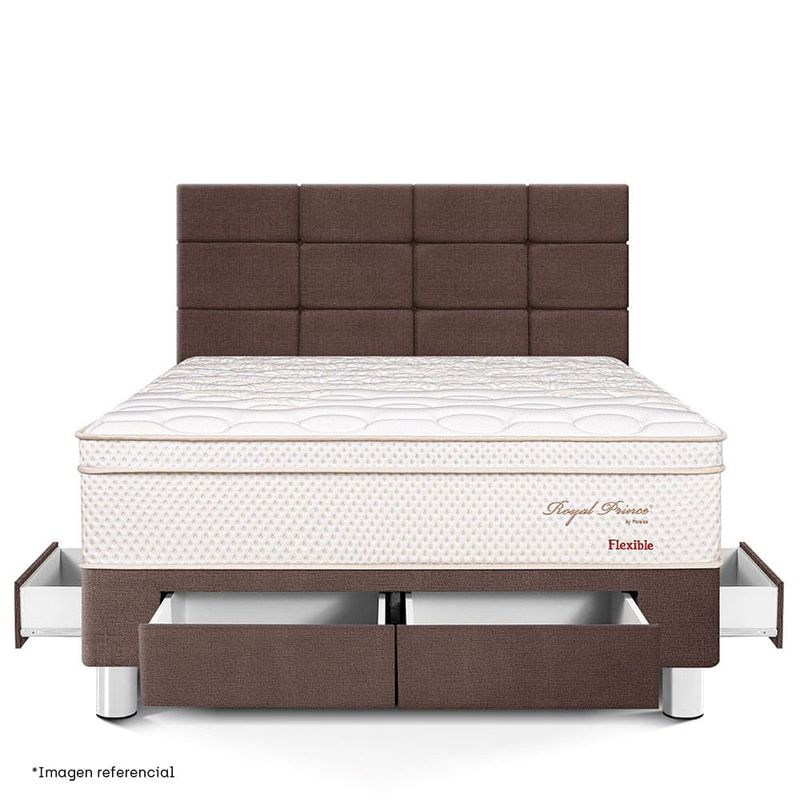 Dormitorio Royal Prince con cajones Blocks Flexible Chocolate 2 plazas