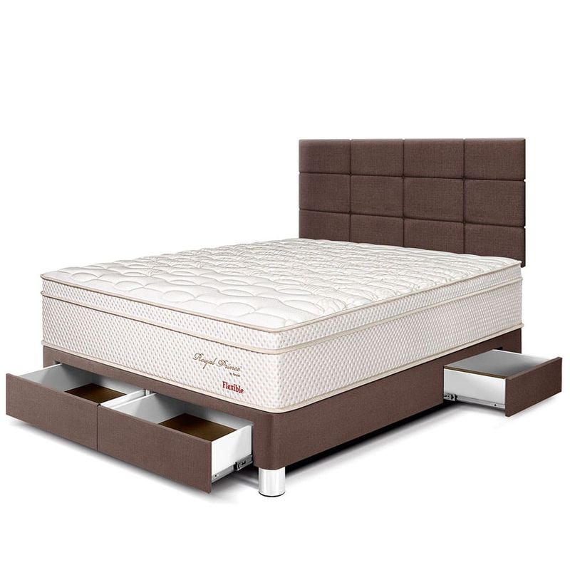 Dormitorio Royal Prince con cajones Blocks Flexible Chocolate 2 plazas