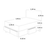 Dormitorio Royal Prince con cajones Blocks Flexible Chocolate 2 plazas