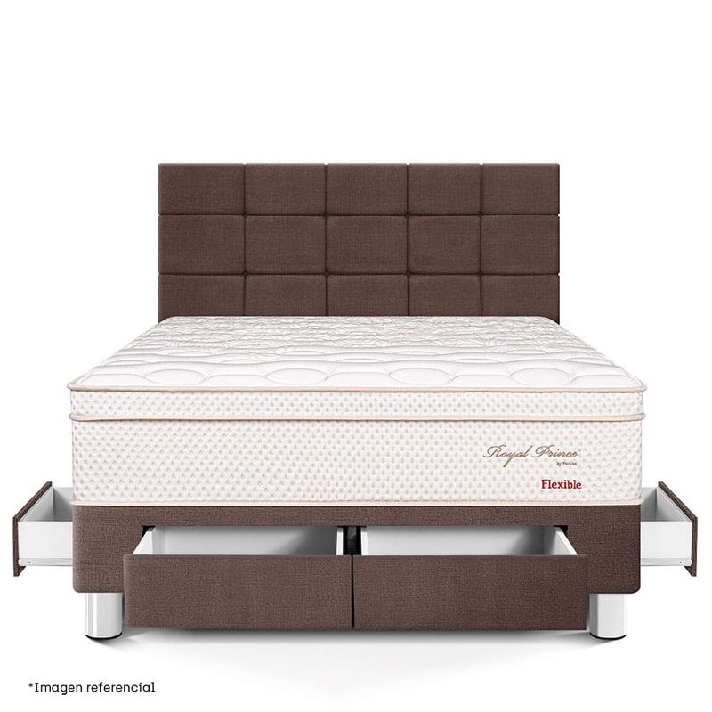 Dormitorio Royal Prince con cajones Blocks Flexible Chocolate | Queen