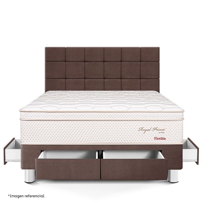 Dormitorio Royal Prince con cajones Blocks Flexible Chocolate King