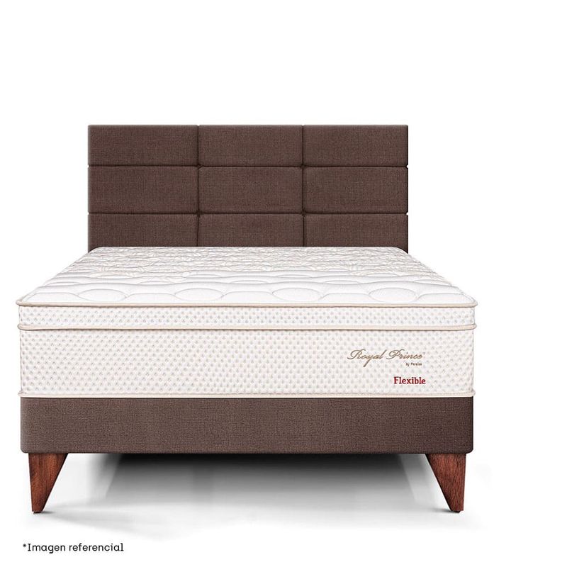 Dormitorio Europeo Royal Prince Blocks Flexible Chocolate | 1.5 plazas
