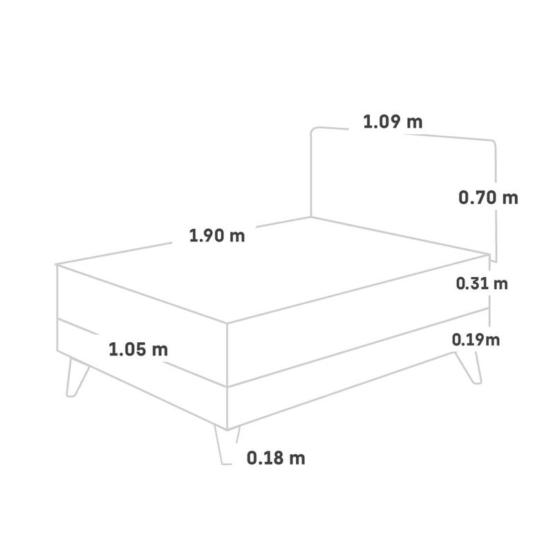 Dormitorio Europeo Royal Prince Blocks Flexible Chocolate | 1.5 plazas