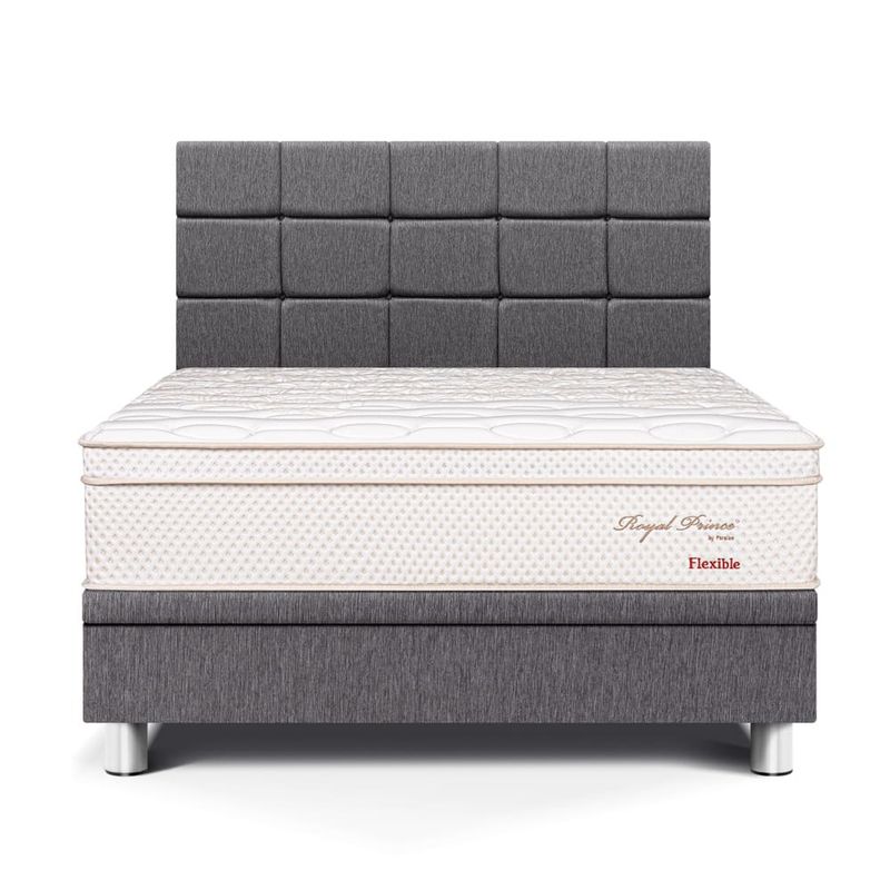 Dormitorio Boxet Blocks Royal Prince Flexible Gris | Queen