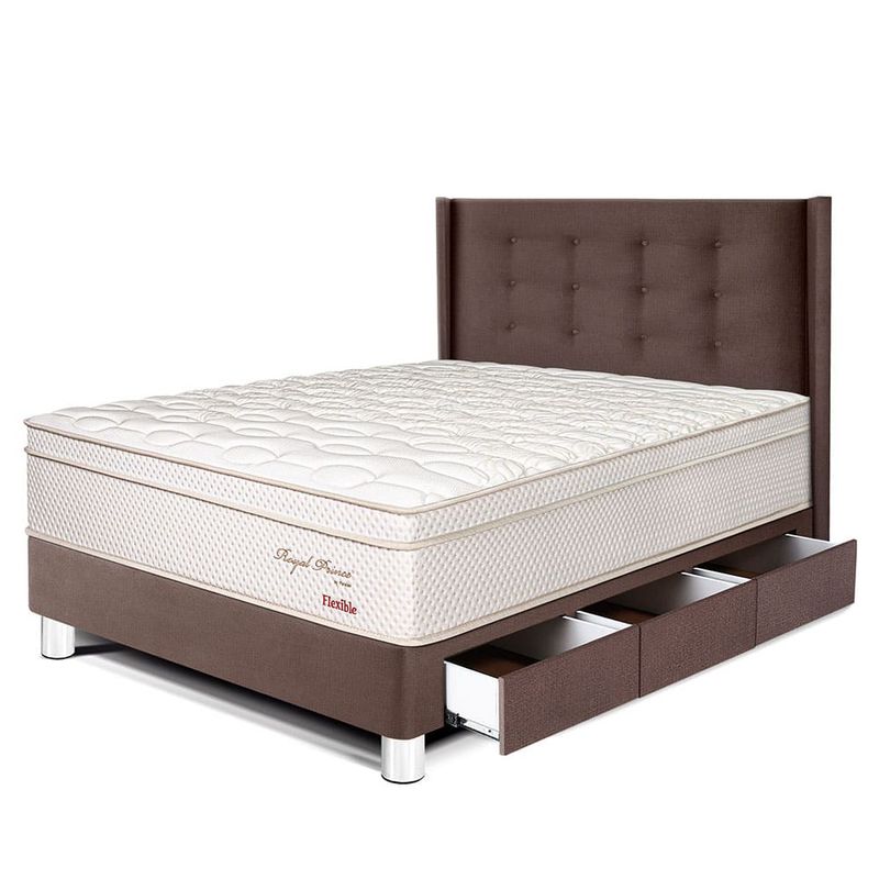 Dormitorio Royal Prince con cajones Gold Flexible Chocolate | 1.5 plazas