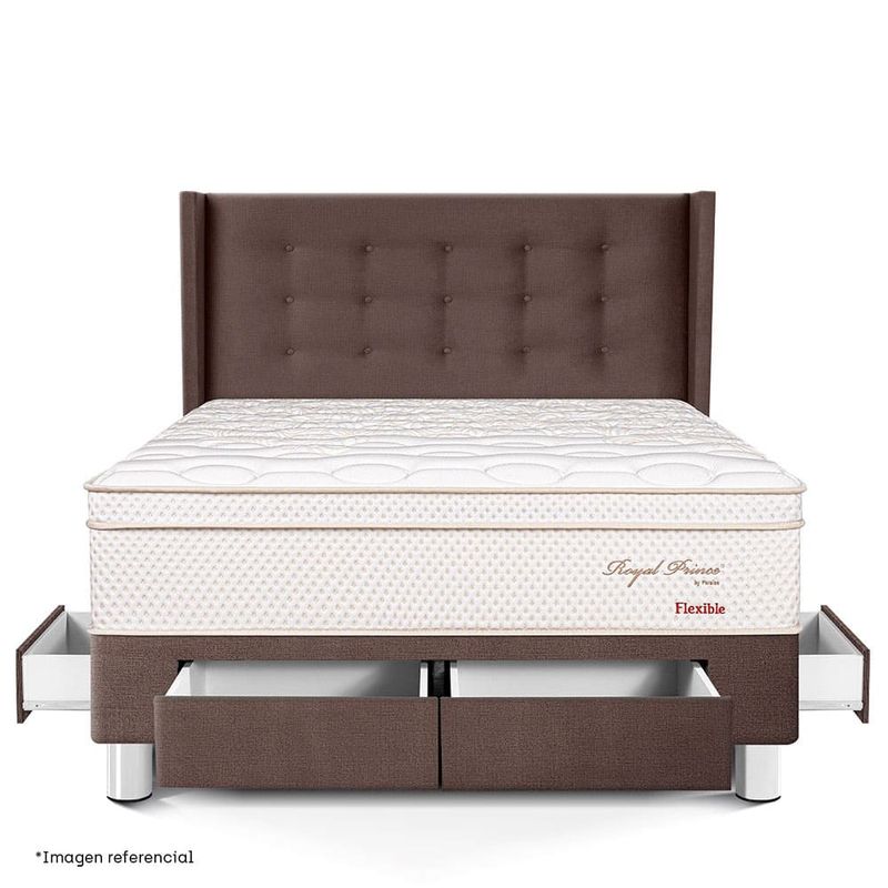 Dormitorio Royal Prince con cajones Gold Flexible Chocolate | 2 plazas