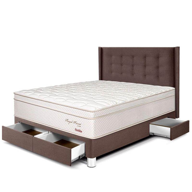 Dormitorio Royal Prince con cajones Gold Flexible Chocolate | 2 plazas