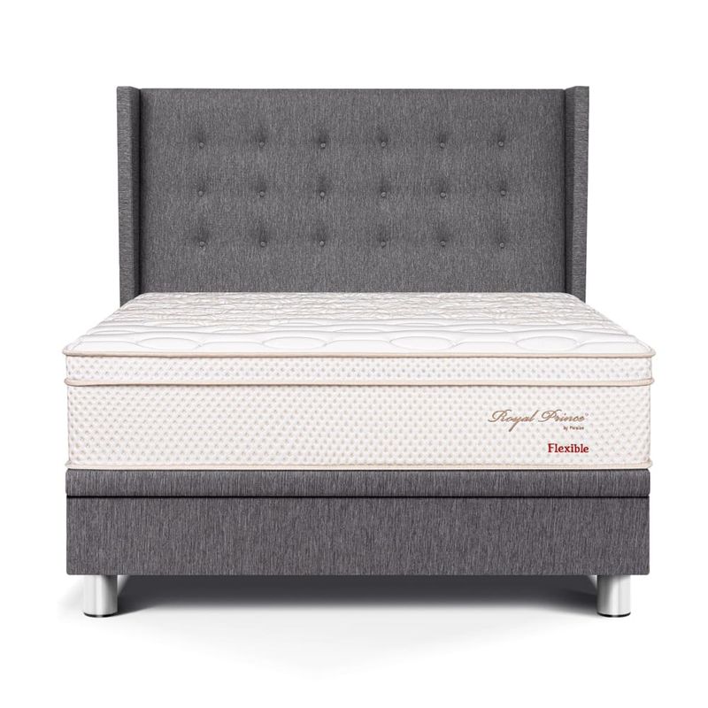 Dormitorio Boxet Gold Royal Prince Flexible Gris | Queen