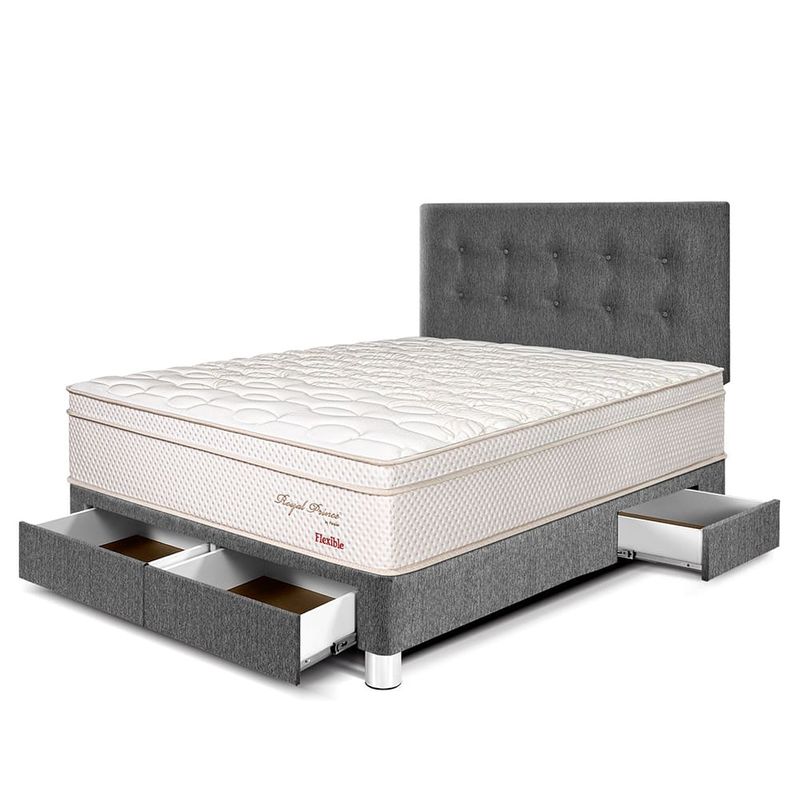Dormitorio Royal Prince con cajones Flexible Gris | 2 plazas