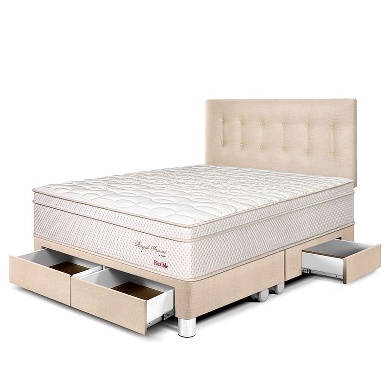 Dormitorio Royal Prince con cajones Flexible Champagne | Queen