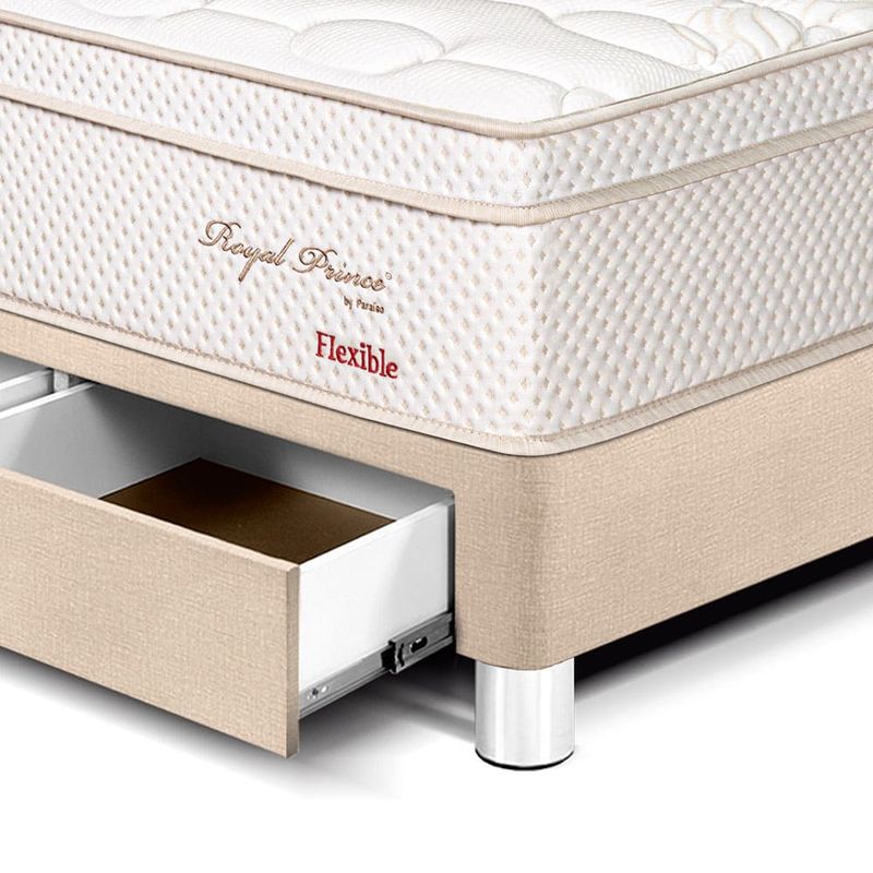 Dormitorio Royal Prince con cajones Flexible Champagne | Queen