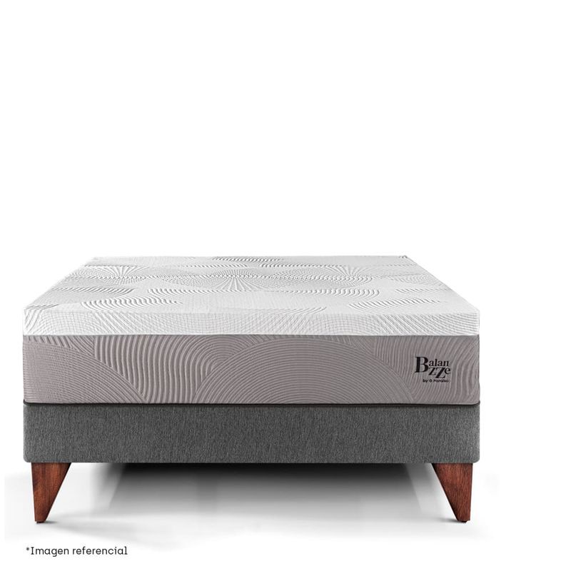 Cama Europea Royal Balanzze Gris | 1.5 plazas