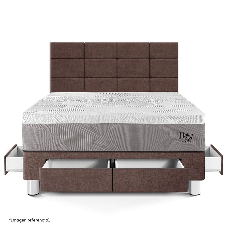 Dormitorio con cajones Royal Balanzze Blocks Chocolate 2 plazas