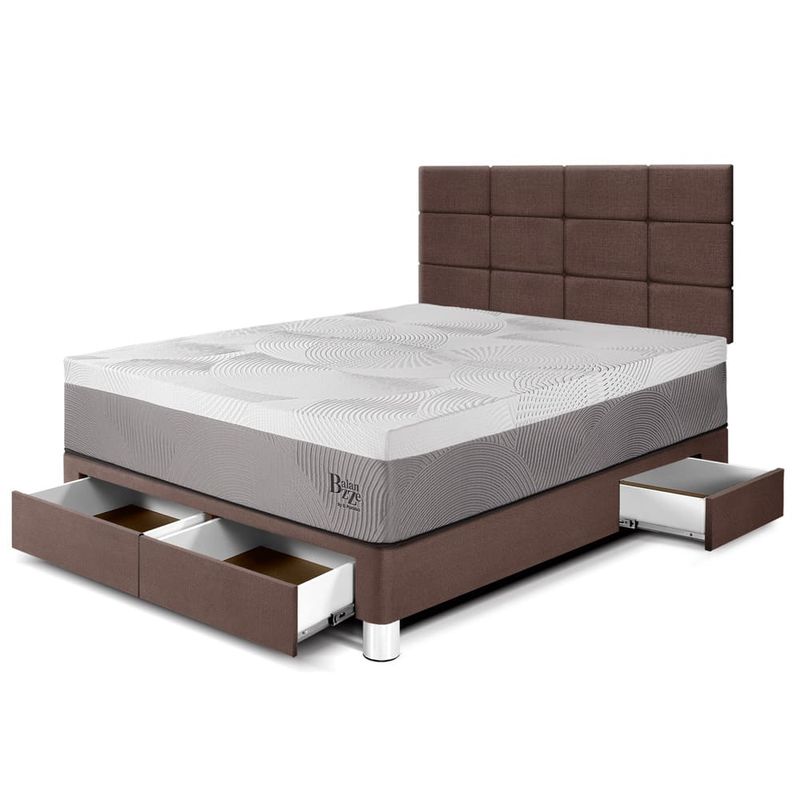 Dormitorio con cajones Royal Balanzze Blocks Chocolate 2 plazas