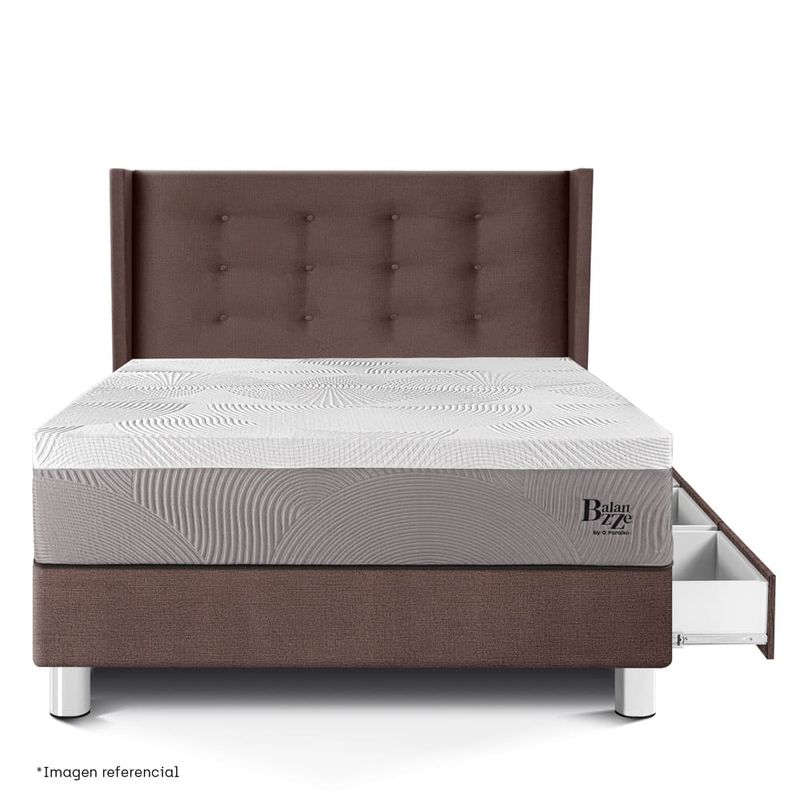 Dormitorio con cajones Royal Balanzze Gold Chocolate 1.5 plazas