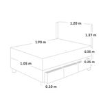 Dormitorio con cajones Royal Balanzze Gold Chocolate 1.5 plazas