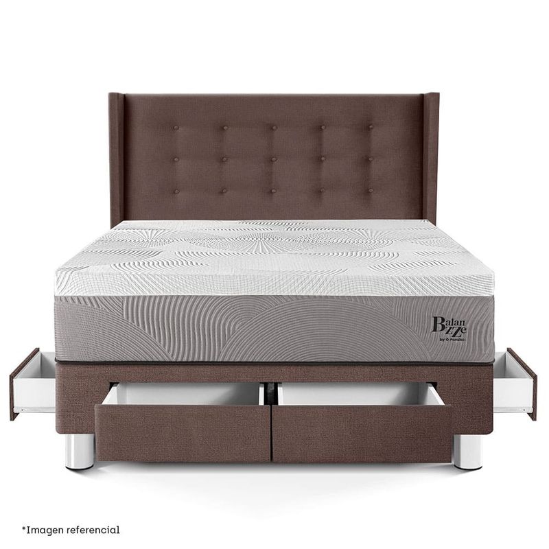 Dormitorio con Cajones Royal Balanzze Gold Chocolate | 2 plazas