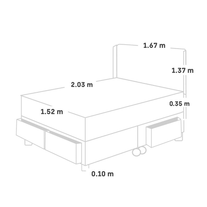 Dormitorio con Cajones Royal Balanzze Gold Chocolate | Queen