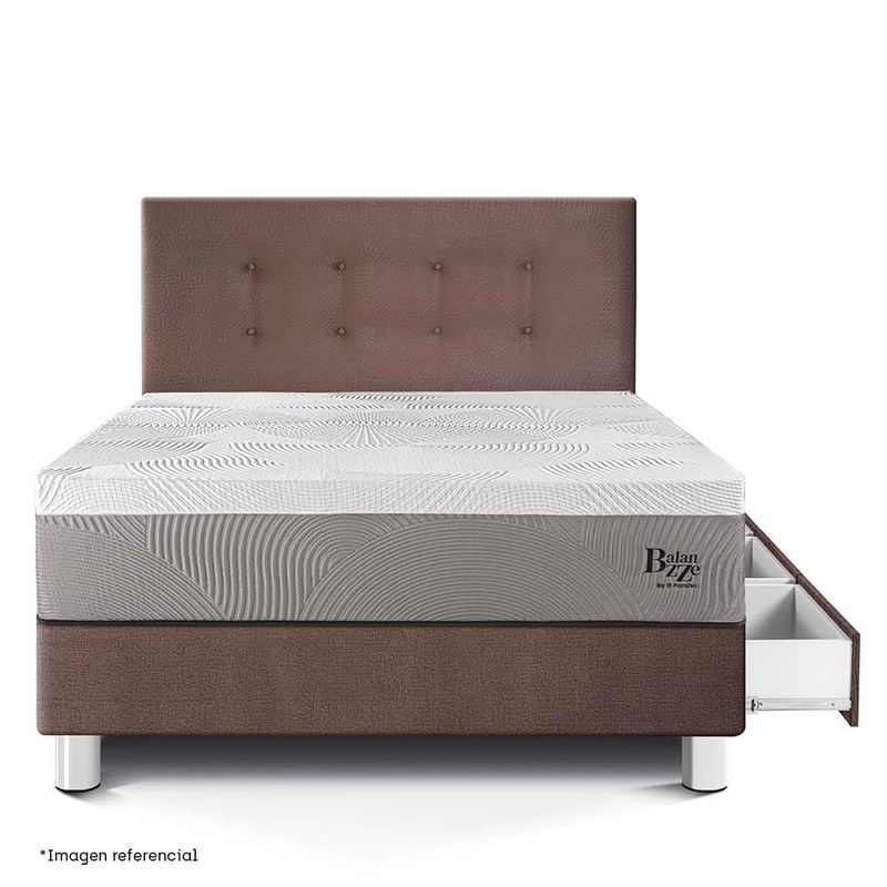 Dormitorio con cajones Royal Balanzze Chocolate 1.5 plazas