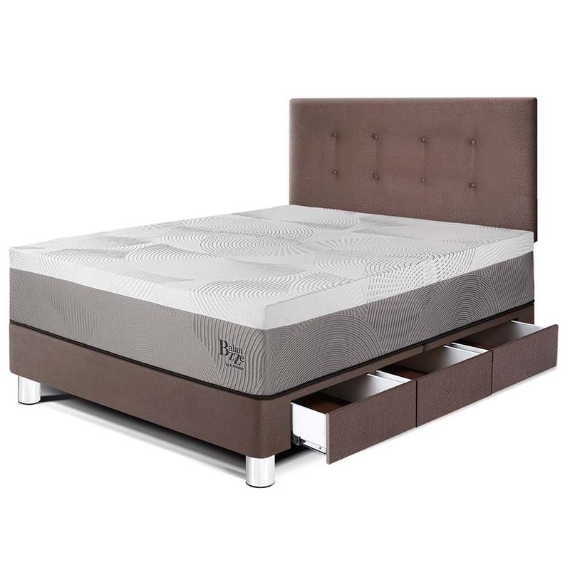 Dormitorio con cajones Royal Balanzze Chocolate 1.5 plazas