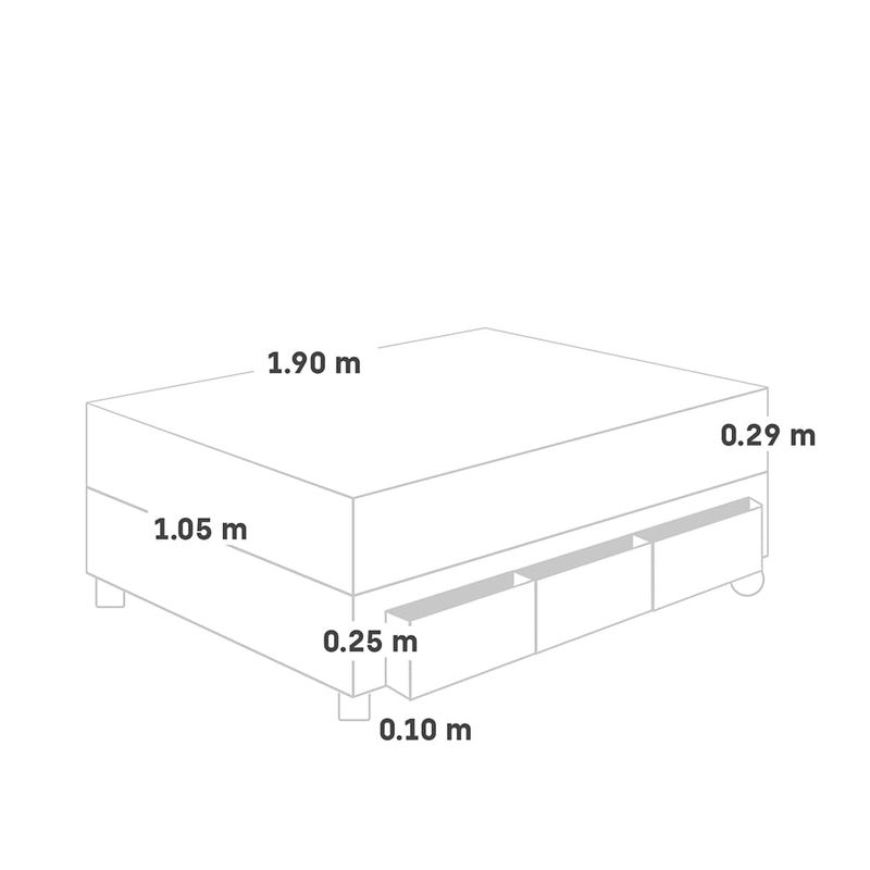 Cama Royal Abrazzo con cajones Chocolate | 1.5 plazas