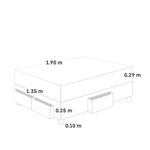 Cama Royal Abrazzo con cajones Chocolate | 2 plazas