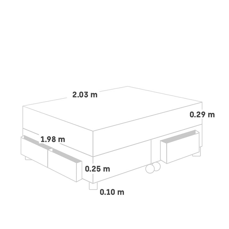 Cama Royal Abrazzo con cajones Chocolate | King