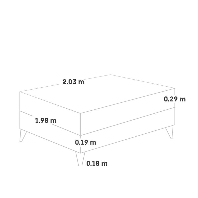 Cama Europea Royal Abrazzo Gris| King