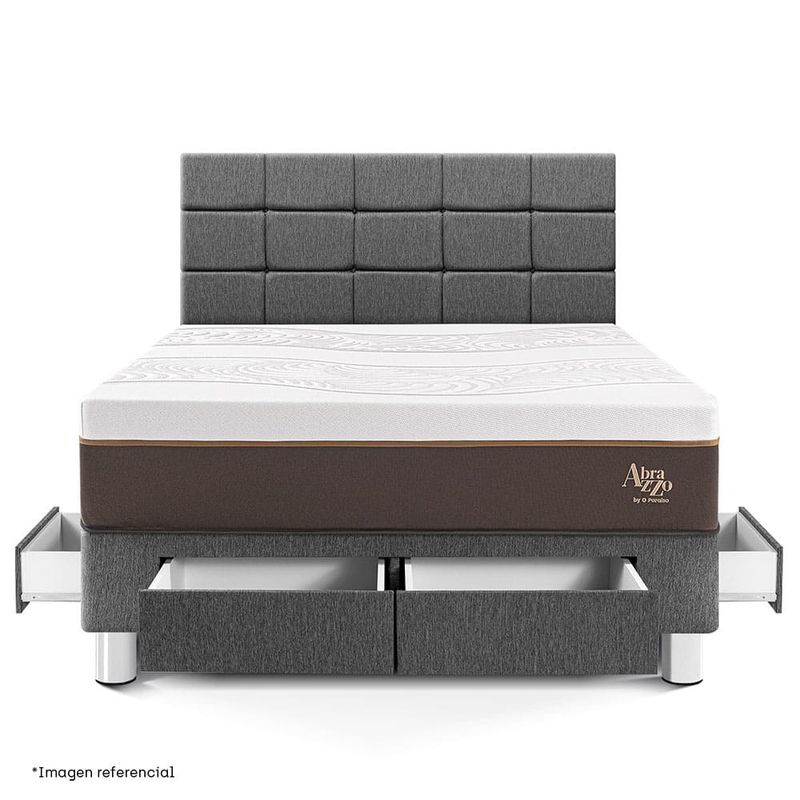 Dormitorio con cajones Royal Abrazzo Blocks Gris | Queen