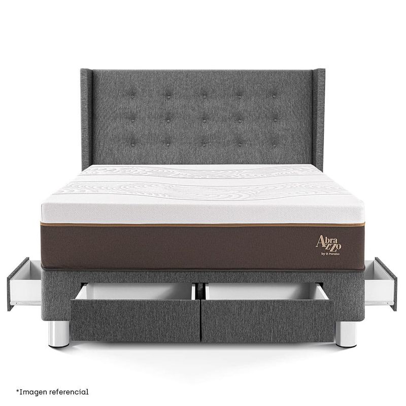 Dormitorio con cajones Royal Abrazzo Gold Gris | 2 plazas