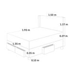 Dormitorio con cajones Royal Abrazzo Gold Gris | 2 plazas