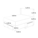 Dormitorio con cajones Royal Abrazzo Gold Gris | Queen