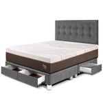Dormitorio con cajones Royal Abrazzo Gris | Queen