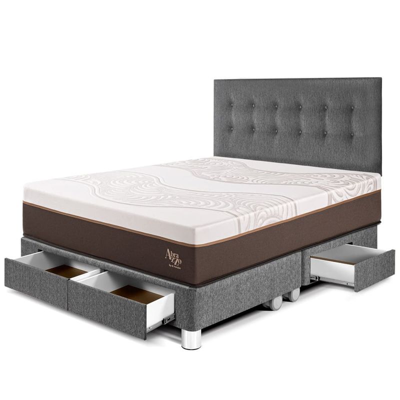 Dormitorio con cajones Royal Abrazzo Gris | Queen